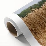 Art Deco style poster of North Dakota scenery in muted earth tones on rolled canvas.