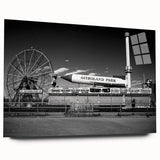 Acrylic print of Coney Island with muted blues and grays, perfect for bedroom or dining room art.