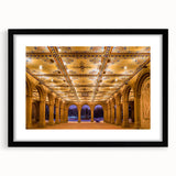 Abstract art print of Central Park with vibrant, colorful textures on a large framed canvas, ideal for living room decor.