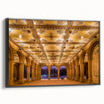 Black and white framed canvas of Central Park landscape, ideal for bedroom wall decor.