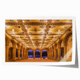 Rolled print of Central Park with lush greenery and pathways, in soft green and brown tones, ideal for art wall dining room.