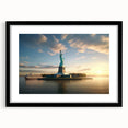 Extra large, textured abstract art print of colorful New York City skyline on framed canvas, ideal for living room decor.