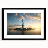 Extra large, textured abstract art print of colorful New York City skyline on framed canvas, ideal for living room decor.