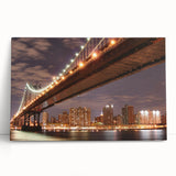 Black and white photograph of Manhattan Bridge on a large stretched canvas, ideal for kitchen wall art.
