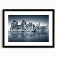 Extra large, textured abstract art print of Manhattan skyline in vibrant colors on a framed canvas.