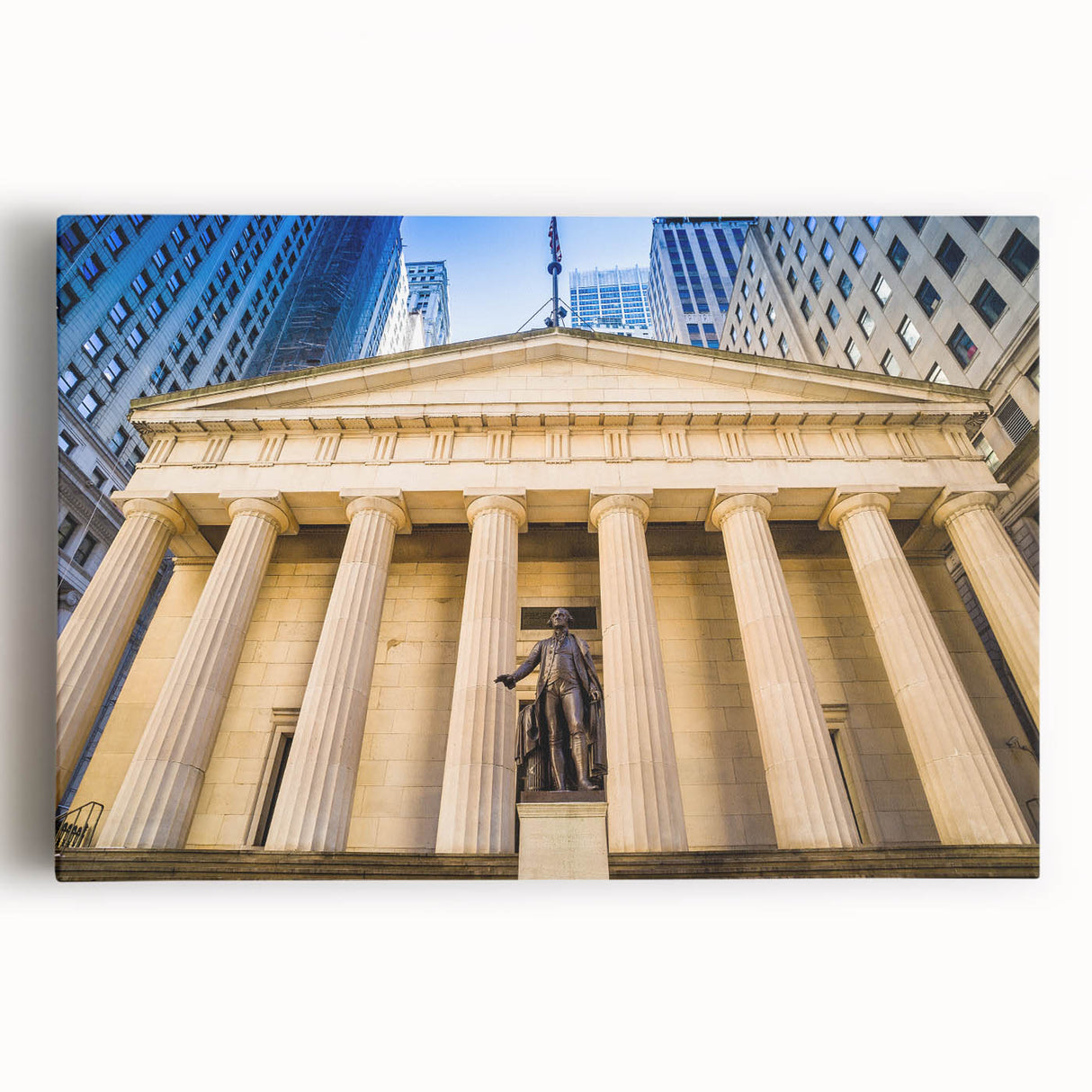 Black and white large canvas print of the New York City skyline, ideal for kitchen wall art.