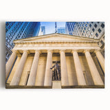 Black and white large canvas print of the New York City skyline, ideal for kitchen wall art.