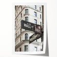 Extra large rolled print of Wall Street with a floral overlay, in muted gray and blue tones, ideal for art wall dining room.