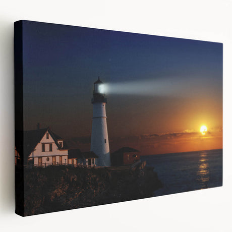 Portland, Oregon skyline depicted in muted green and blue tones on a large stretched canvas, suitable for kitchen wall art.