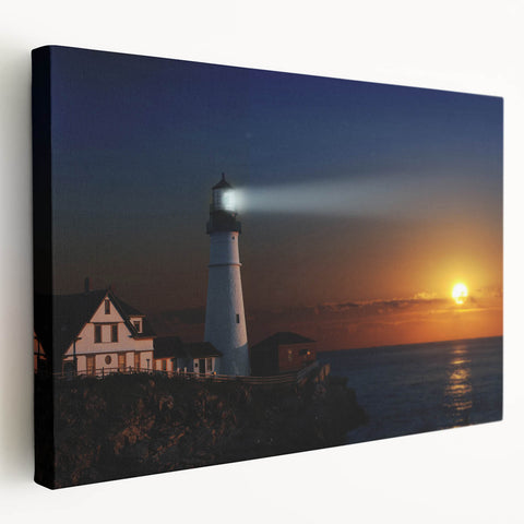 Portland, Oregon skyline depicted in muted green and blue tones on a large stretched canvas, suitable for kitchen wall art.