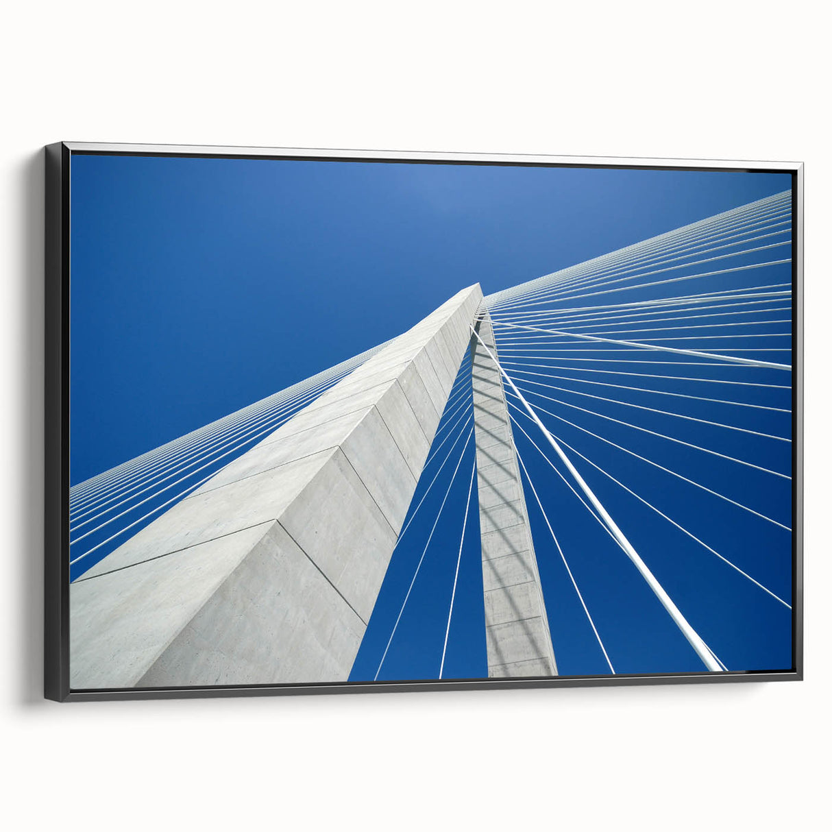Black and white framed canvas of Charleston landscape with vintage poster art style, ideal for bedroom decor.