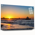 Acrylic print of a South Carolina landscape in muted greens and blues, ideal for dining room decor.