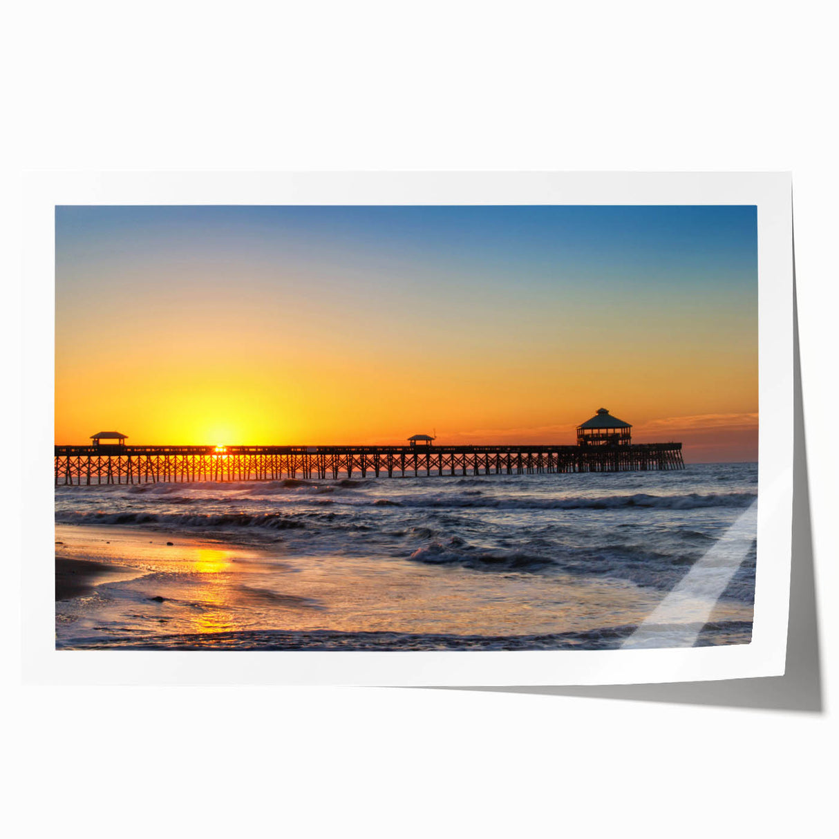 Rolled canvas print of South Carolina scenery featuring lush greenery and floral elements, ideal for dining room wall art.