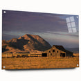 Large abstract wall art of South Dakota scenery on acrylic glass, featuring earthy tones, ideal for dining room decor.