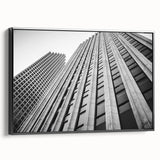 Black and white framed canvas featuring Houston skyline, ideal for bedroom wall art.
