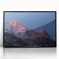 Large abstract wall art depicting Salt Lake City with a black acrylic frame, in mid-century modernist style.