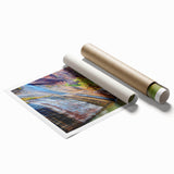Extra large rolled print of Zion National Park scenery with lush greenery and towering red cliffs.