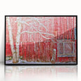 Large abstract wall art depicting Vermont landscape in muted earth tones on a framed acrylic.