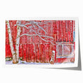 Rolled print of a Vermont landscape with lush greenery and floral elements, ideal for art wall dining room decor.