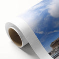 Art Deco poster of Washington D.C. Capitol building in muted colors on rolled canvas, ideal for nursery wall art.