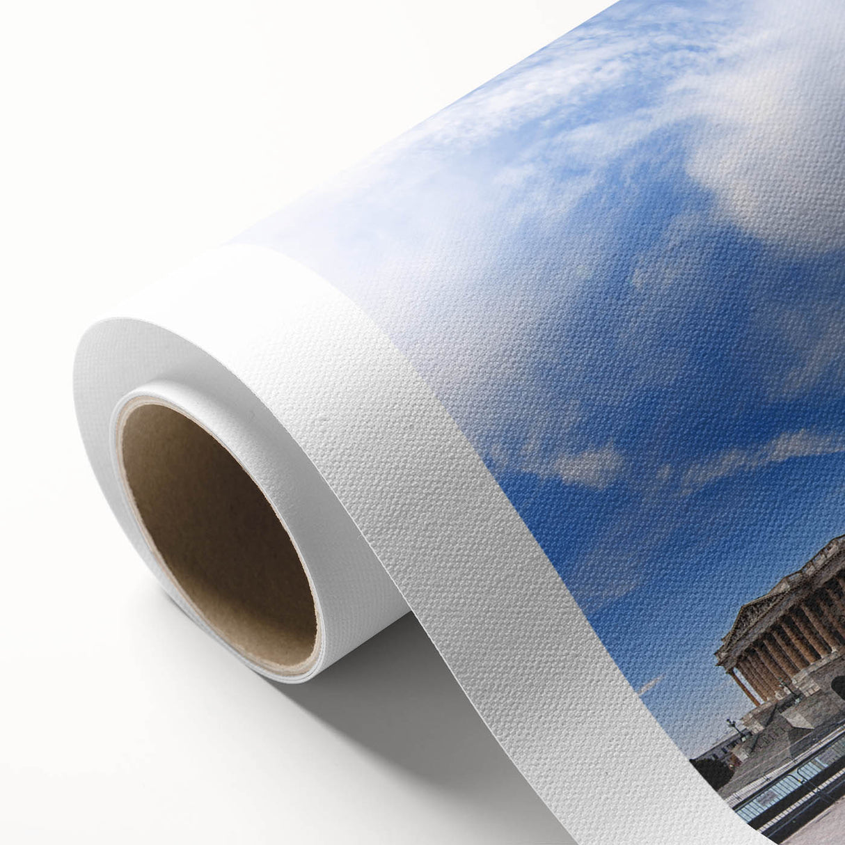 Art Deco poster of Washington D.C. Capitol building in muted colors on rolled canvas, ideal for nursery wall art.
