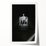 Rolled print of Washington D.C. scenery with Lincoln Memorial in muted gray tones, suitable for art wall dining room.