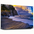 Acrylic print of Olympic National Park with lush greenery and mountain backdrop, ideal for bedroom or dining room decor.