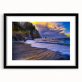 Abstract art print of Olympic scenery in vibrant colors on a large framed canvas, ideal for living room decor.