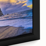 Extra large framed canvas of a textured, colorful Olympic landscape, ideal for living room decor.