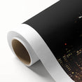 Art deco poster of Seattle skyline in pastel shades on rolled canvas, ideal for nursery wall art.