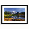 Abstract art print featuring a colorful, textured depiction of the Washington skyline on a large framed canvas.