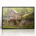 Large abstract wall art depicting a West Virginia landscape in muted earth tones on a framed acrylic panel.