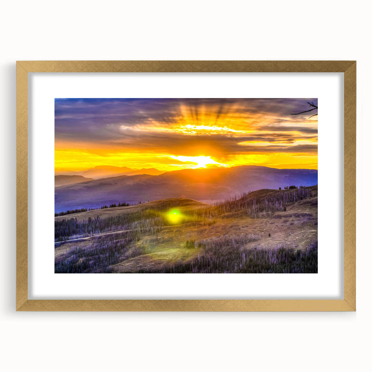 Extra large wall art featuring an abstract depiction of Yellowstone.