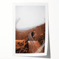 Rolled canvas print of autumnal floral art in warm orange and red tones, ideal for art wall dining room.