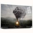 Acrylic print of various vehicles in a side-view format, featuring muted metallic tones, suitable for dining room decor.