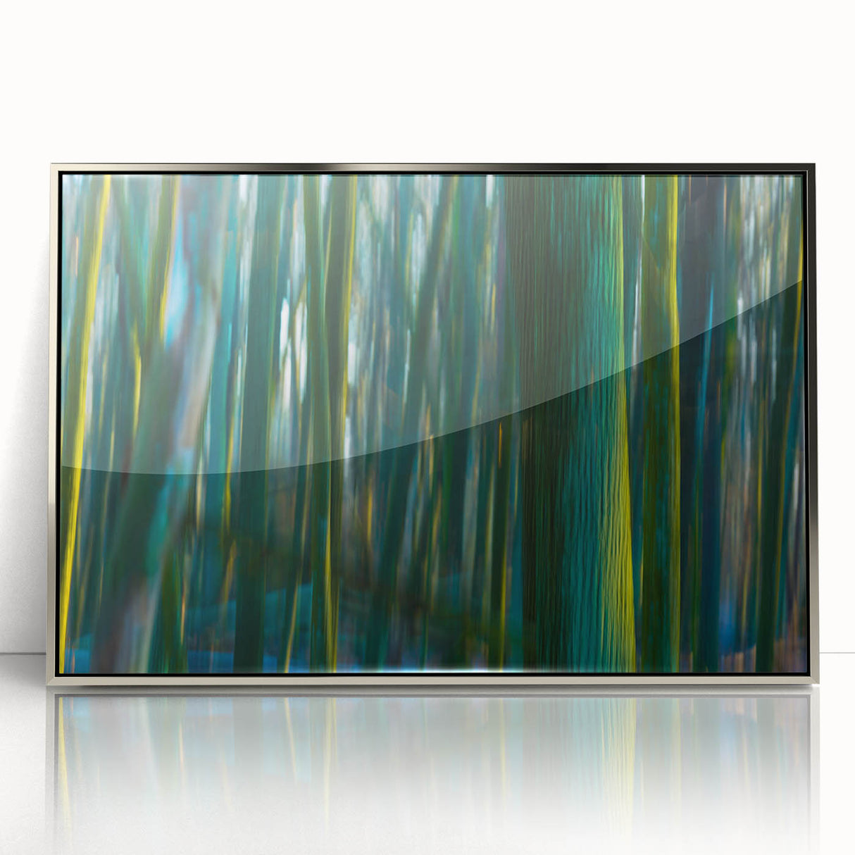 Dynamic Forest Motion Photography – Abstract Green Wall Art