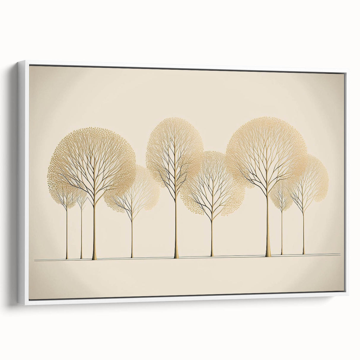 Dining Room Wall Art - Minimalist Gold Tree Contemporary Print