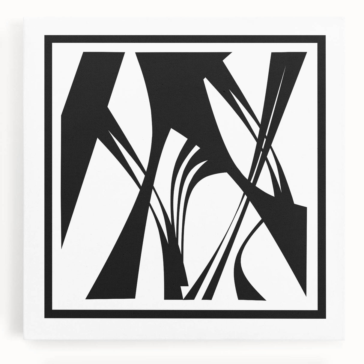 Black and White Office Wall Art – Abstract Geometric Corporate Decor