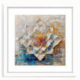 Abstract geometric frame design in a modern white mat, showcasing a minimalist aesthetic ideal for home decor. Perfect for adding a touch of contemporary style to any space.