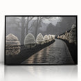 Large abstract wall art featuring geometric shapes in black and white, framed in acrylic, suitable for modern art wall decor.