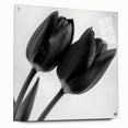 Floral and botanical acrylic glass art piece displayed from the side, showcasing intricate designs and vibrant colors, secured with decorative pins for an elegant presentation. Perfect for enhancing home decor with a touch of nature-inspired beauty.