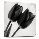 Floral and botanical acrylic glass art piece displayed from the side, showcasing intricate designs and vibrant colors, secured with decorative pins for an elegant presentation. Perfect for enhancing home decor with a touch of nature-inspired beauty.