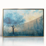 Framed acrylic wall art featuring a gold landscape design, highlighting intricate details and vibrant colors, perfect for modern home decor.