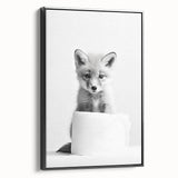 Bathroom Wall Decor - Cute Fox Artwork