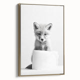 Bathroom Wall Decor - Cute Fox Artwork