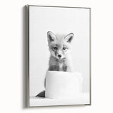 Bathroom Wall Decor - Cute Fox Artwork