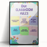 Classroom Rules Kids Educational Wall Art – Learning Poster