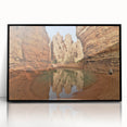 Large abstract wall art depicting an Algerian landscape in muted earth tones on a framed acrylic.