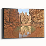 Black and white landscape art painting of Algeria on framed canvas, ideal for bedroom wall decor.