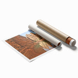 Extra large rolled print featuring a serene Algerian landscape with vibrant floral elements.